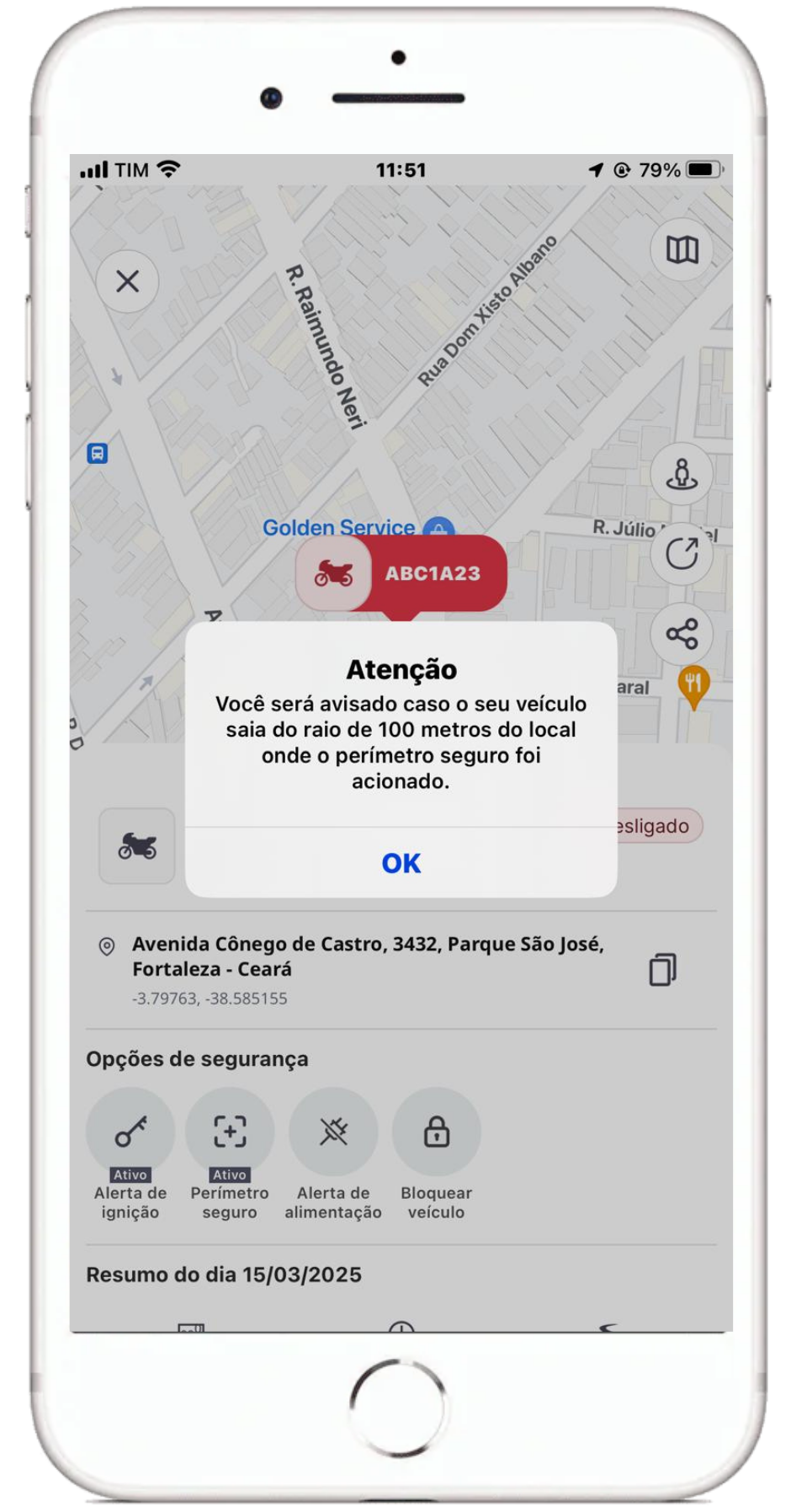 alerta de ignição